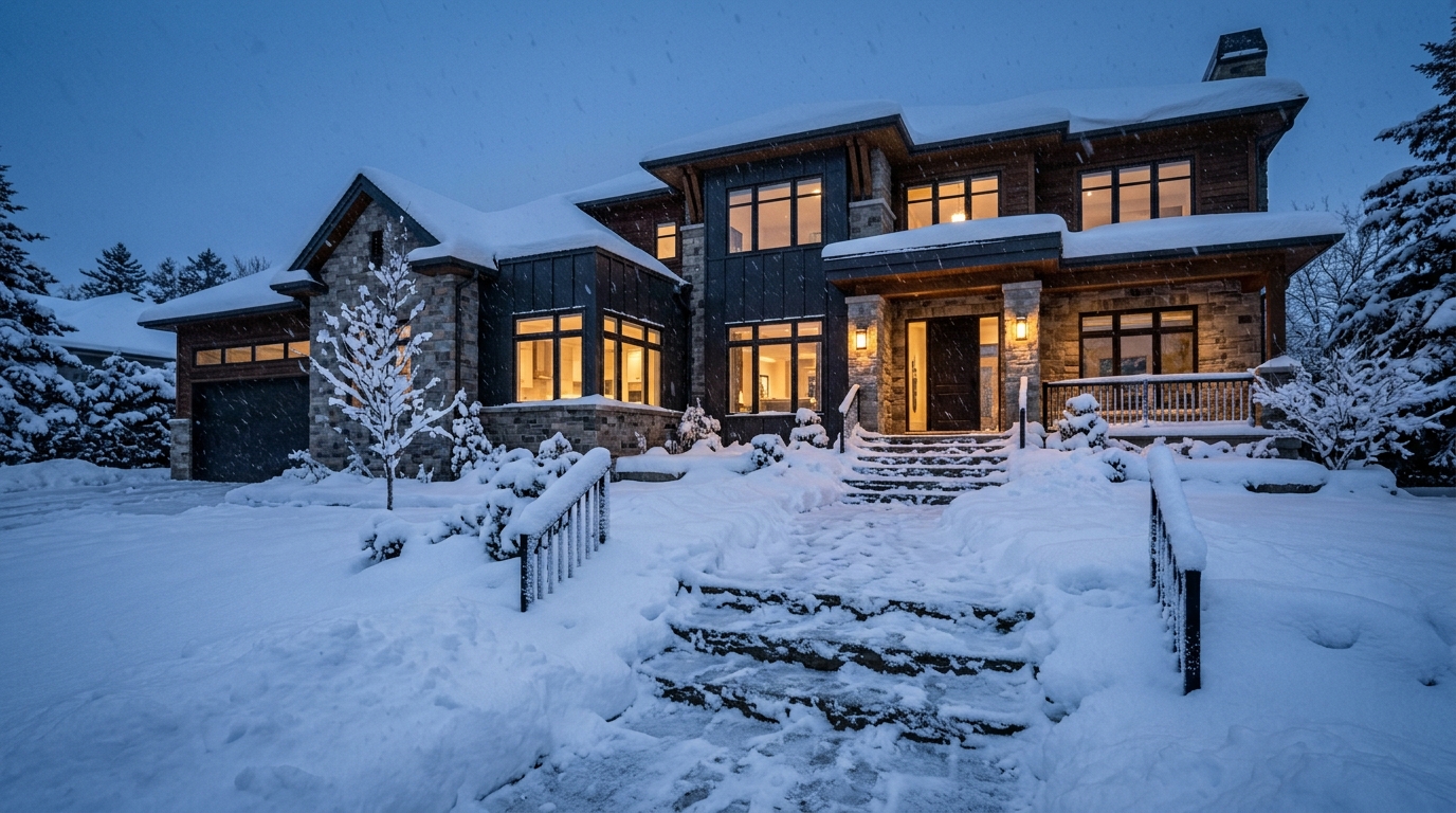 Standard property — walkway buried in snow and ice